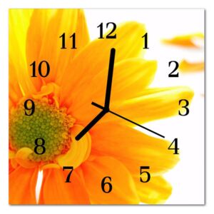Glass Kitchen Clock Flower Flowers & Plants Orange