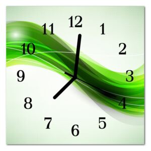 Glass Wall Clock Abstract Abstract Art Green
