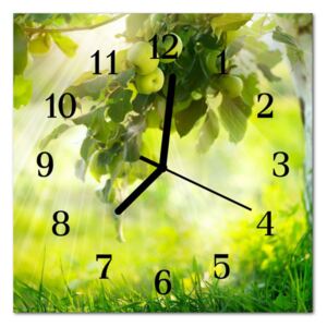 Glass Wall Clock Apple Tree Apple Tree Green