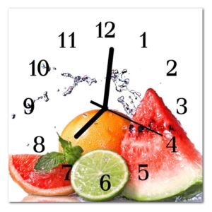 Glass Kitchen Clock Fruit Fruit Multi-Coloured