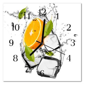 Glass Kitchen Clock Ice Cream Orange Ice Orange Orange