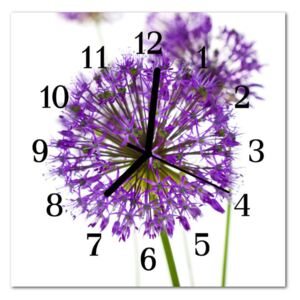 Glass Kitchen Clock Flower Flowers & Plants Purple
