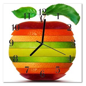 Glass Kitchen Clock Apple Kitchen Multi-Coloured