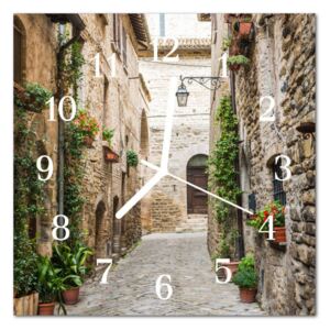 Glass Wall Clock Alley Architecture Brown