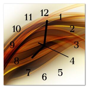 Glass Kitchen Clock Abstract Abstract Art Brown