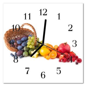 Glass Wall Clock Fruit Fruit Multi-Coloured