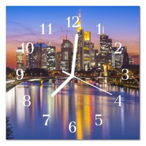 Glass Wall Clock Skyline Beverages Multi-Coloured