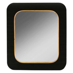 Riviera Wall mirror - / 76 x 87 cm - Lacquered wood by Maison Sarah Lavoine Black/Natural wood