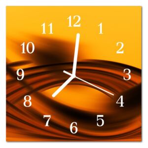 Glass Kitchen Clock Abstract Art Orange