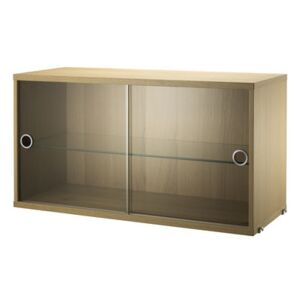 String® System Crate - 2 glass doors - L 78 cm by String Furniture Transparent/Natural wood