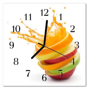 Glass Kitchen Clock Fruit Kitchen Multi-Coloured