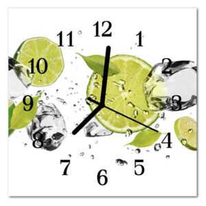 Glass Kitchen Clock Lime Kitchen Green