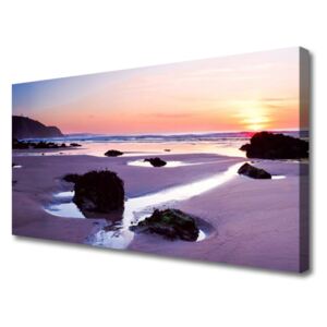 Canvas Wall art Beach Landscape Purple