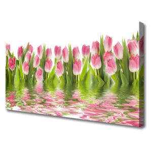 Canvas Wall art Tulips Floral Pink Green