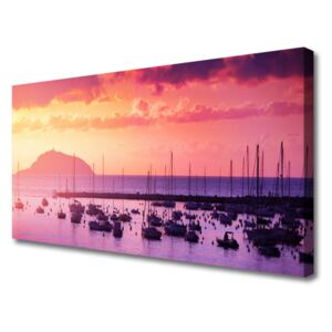 Canvas print Sea Landscape Orange Purple