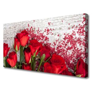 Canvas Wall art Roses Floral Red Green