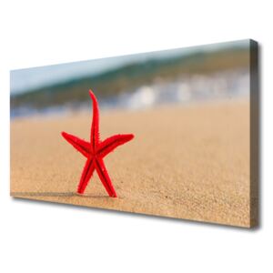 Canvas print Beach Starfish Art Red