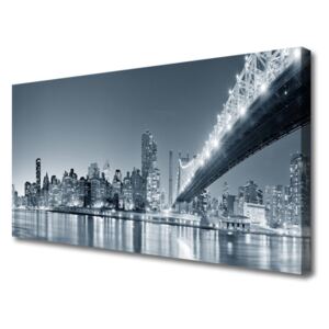 Canvas print City Bridge Architecture Grey