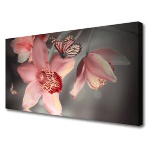 Canvas print Flowers Floral Pink Grey
