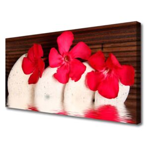 Canvas print Flower Stones Floral Red White