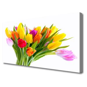 Canvas Wall art Tulips Floral Yellow Red Pink Orange