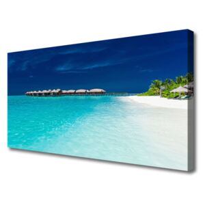 Canvas print Sea Beach Landscape Blue White
