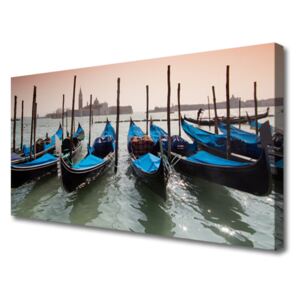 Canvas Wall art Boats Architecture Black Blue