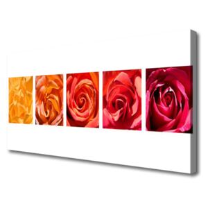 Canvas Wall art Roses Floral Yellow Orange Red