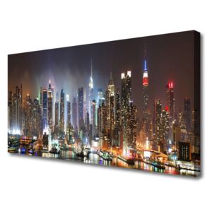 Canvas Wall art City Houses Black White Brown
