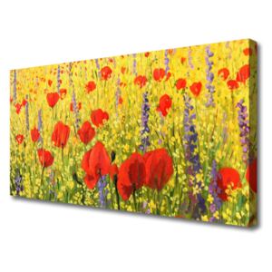 Canvas Wall art Flowers Floral Red Purple