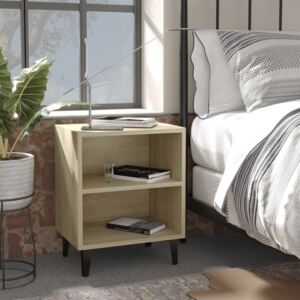 VidaXL Bed Cabinet with Metal Legs Sonoma Oak 40x30x50 cm