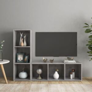 VidaXL TV Cabinets 2 pcs Concrete Grey 107x35x37 cm Chipboard