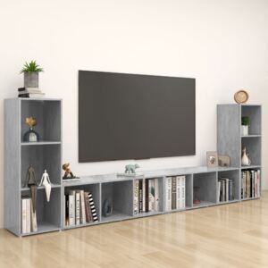 VidaXL TV Cabinets 4 pcs Concrete Grey 107x35x37 cm Chipboard