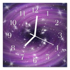 Glass Kitchen Clock Abstract Abstract Art Purple