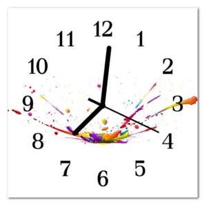 Glass Kitchen Clock Stains Art Multi-Coloured