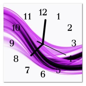 Glass Kitchen Clock Abstract Art Art Purple