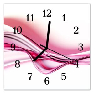Glass Kitchen Clock Abstract Art Art Pink