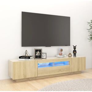 TV Cabinet with LED Lights Sonoma Oak 180x35x40 cm