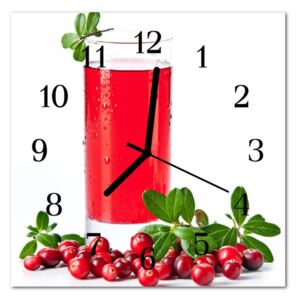 Glass Wall Clock Cranberry Cranberry Red