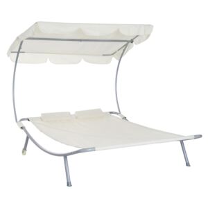 Outsunny Double Hammock Bed W/Pillows-Cream White