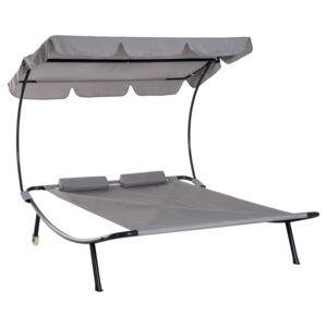 Outsunny Double Hammock Bed W/Pillows-Grey