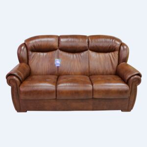Palermo Handmade 3 Seater Sofa Settee Genuine Italian Tabak Brown Real Leather