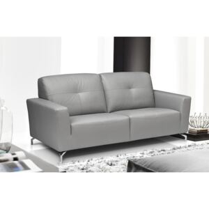 Vicenza Handmade 3 Seater Sofa Settee Genuine Italian Light Grey Real Leather