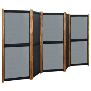 VidaXL 5-Panel Room Divider Black 350x170 cm
