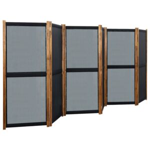 6-Panel Room Divider Black 420x170 cm