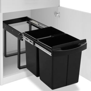 VidaXL Kitchen Cupboard Pull-out Recycled Dustbin Soft-Close 48 L