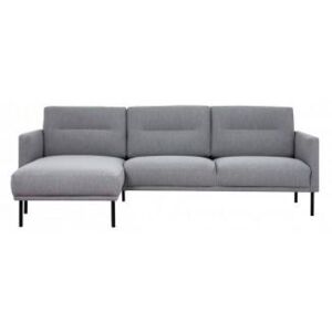 Larvik LH Grey Fabric Chaise longue Sofa with Black Legs