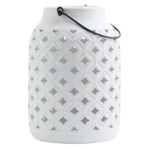 Tall Ceramic Lantern Off White