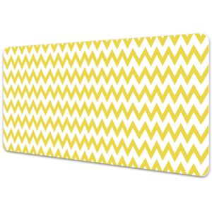 Large desk mat table protector yellow zigzags 45x90cm