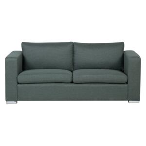 3 Seater Sofa Grey Fabric Upholstery Chromed Legs Retro Design Beliani